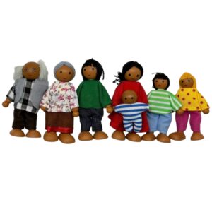 Wooden Doll Family Brown