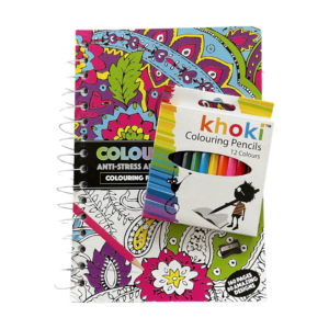 Colour Therapy Book and Pencil Crayons